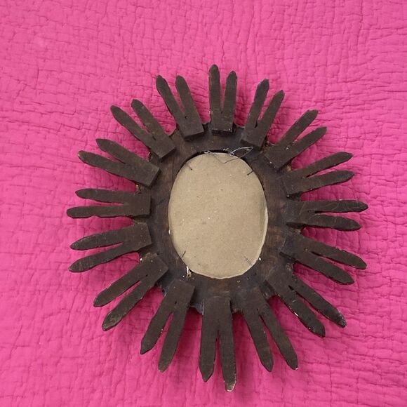 Gold Sunburst Mirror on Pink Background - Picture 5 of 7